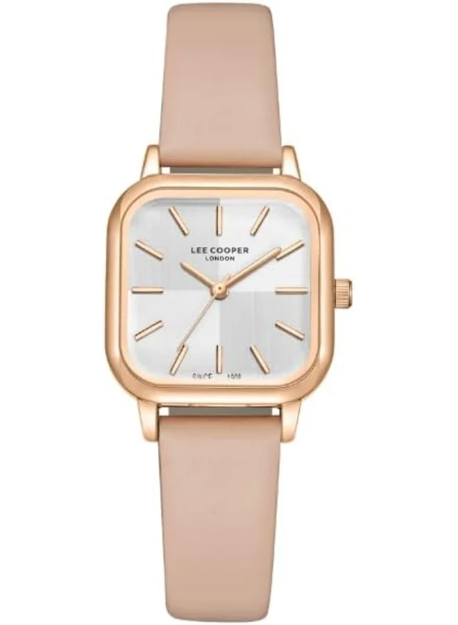 لي كوبر Lee Cooper Women's Watch, Analog Display and Leather Strap - LC08152.438, Pink