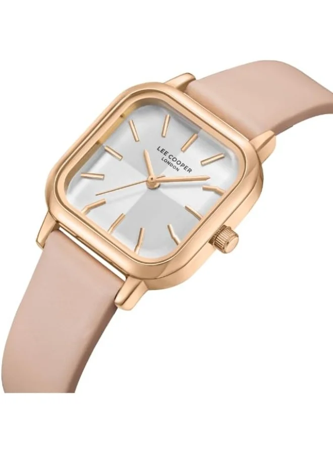 لي كوبر Lee Cooper Women's Watch, Analog Display and Leather Strap - LC08152.438, Pink