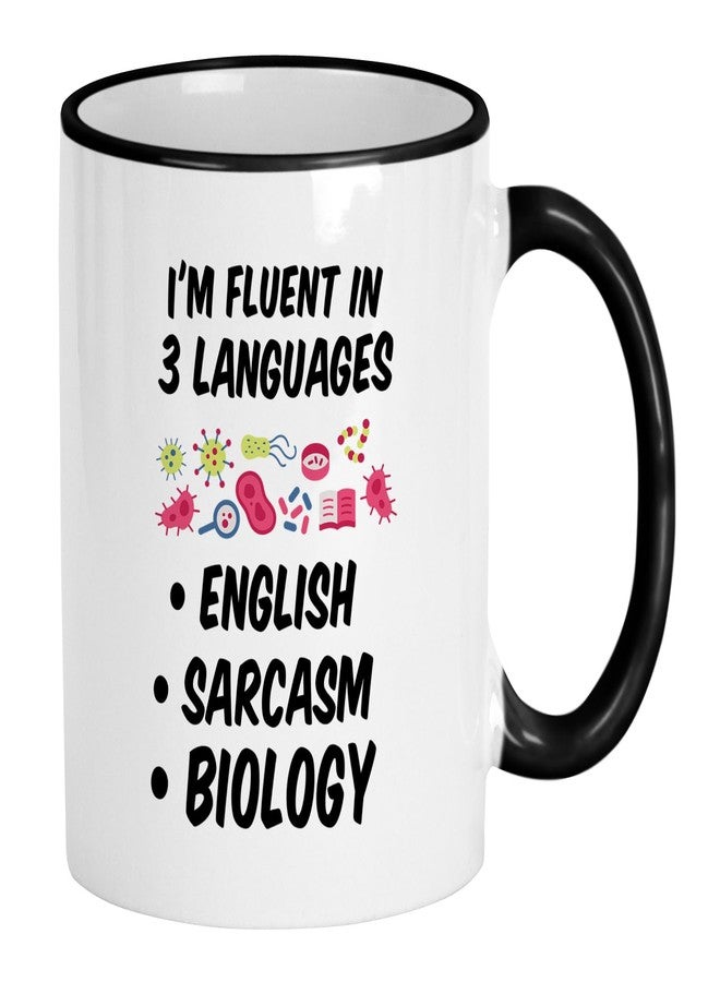 Casitika Biology Teacher Gifts. Fluent In Sarcasm 11 Oz Scientist Coffee Mug. Biology Gifts For Student Or Biologist. Gift For Microbiology Major. - Image 1