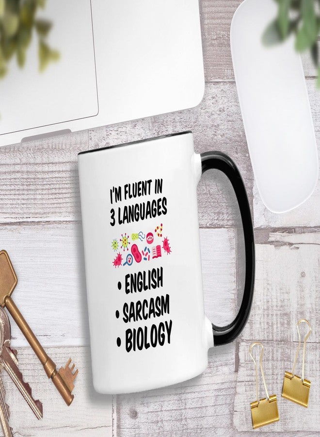 Casitika Biology Teacher Gifts. Fluent In Sarcasm 11 Oz Scientist Coffee Mug. Biology Gifts For Student Or Biologist. Gift For Microbiology Major. - Image 2