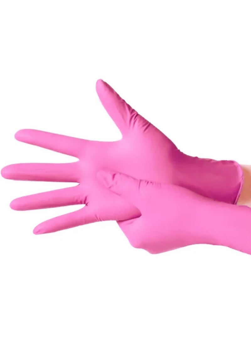 Zalcoon Pink Synthetic Nitrile Vinyl Blended Gloves, 4 Mil, Powder-Free, Smooth, Non-Sterile, Pack of 100 Pieces  - Image 4