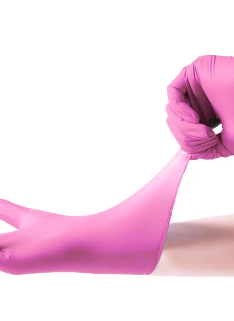 Zalcoon Pink Synthetic Nitrile Vinyl Blended Gloves, 4 Mil, Powder-Free, Smooth, Non-Sterile, Pack of 100 Pieces  - Image 5
