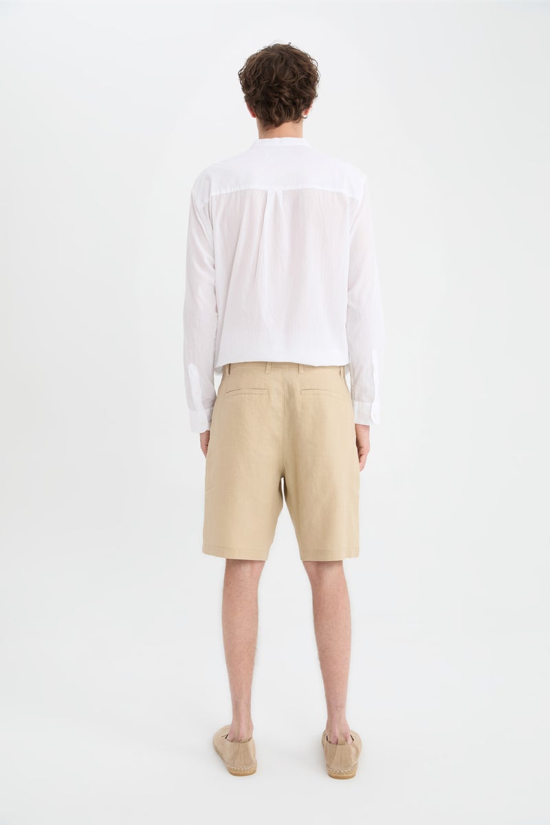DeFacto Man Regular Fit Summer Linen Bermuda Shorts  - Image 5