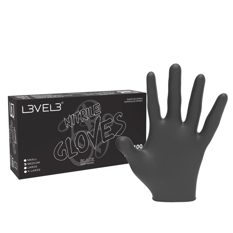 L3 Level 3 Nitrile Gloves - Professional Heavy Duty Disposable Gloves - Latex Free - Fits Snug - Box Of 100 - Image 1
