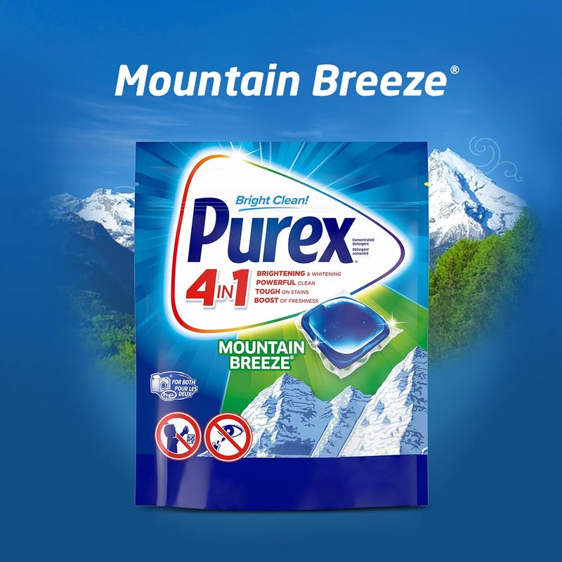 Purex 4-in-1 laundry detergent pacs, mountain breeze, 58 Count - Image 4
