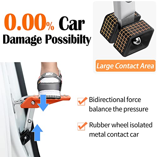 TOOENJOY 5 Angles Universal Car Door Step Door Latch Hook, Foldable Stand Pedal Step Up Easy Access Car Roof, Steel & Rubber Hold up to 400LBS - Image 3