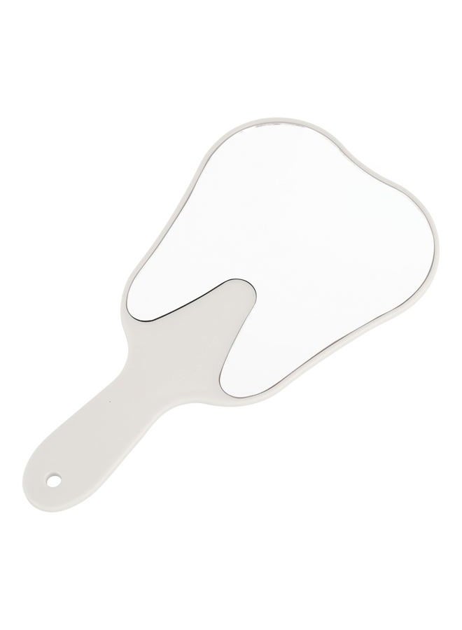 Annhua Handheld Mirrors with Handle Small Face Mirror, Tooth Shaped Hand Mirror Makeup, Used for Dentist Office, Clinic, Bathroom, Barber and Salon - White - Image 1