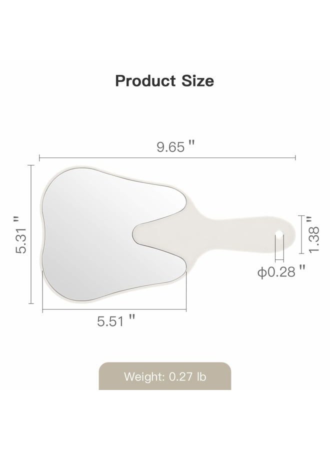 Annhua Handheld Mirrors with Handle Small Face Mirror, Tooth Shaped Hand Mirror Makeup, Used for Dentist Office, Clinic, Bathroom, Barber and Salon - White - Image 2