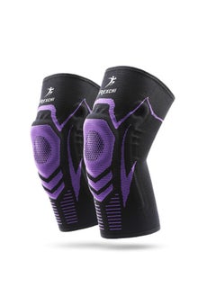NIBEMINENT Silicone Shock Absorption Sports Knee Pads, Wide Range of Sports Knee Brace for Fitness Running Basketball, Breathable Knee Support Enhance Knee Stability, Knee Strap Relieve Knee Stress  - Image 1