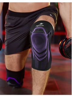 NIBEMINENT Silicone Shock Absorption Sports Knee Pads, Wide Range of Sports Knee Brace for Fitness Running Basketball, Breathable Knee Support Enhance Knee Stability, Knee Strap Relieve Knee Stress  - Image 4