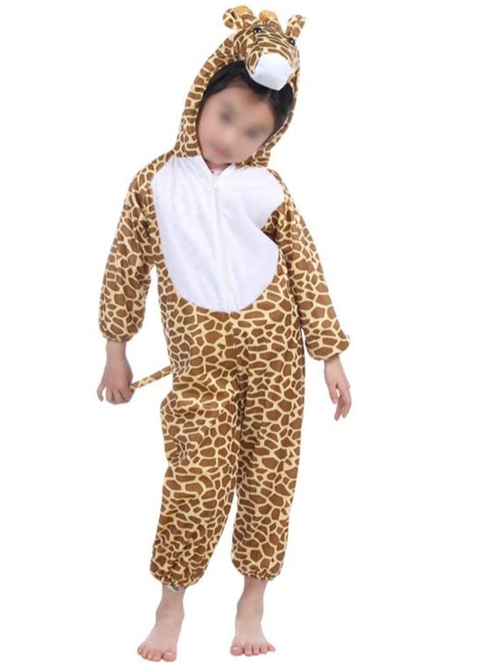 برين جيجلز قهقهات الدماغ بدلة قطيفة بتصميم حيوانات الزرافة جمبسوت حفلة كرنفال الهالوين للأطفال الأولاد والبنات مقاس كبير - Image 2