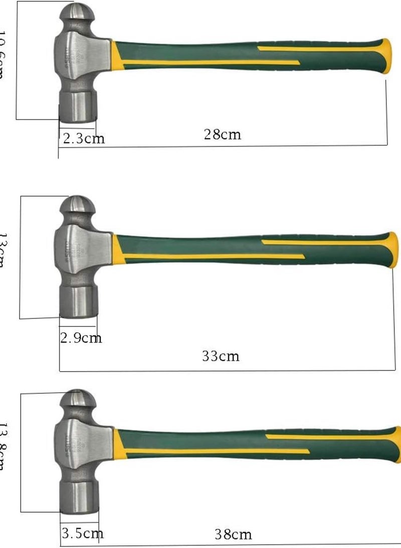 GGOOT Tools Hammer Glass Fiber Handle Embedded Round Head Hammer Woodworking Household Hand Hammer Hardware Tools Three Sizes Are Widely Used Multi-Function Hammer (Size : M) (Multi colored) - Image 2