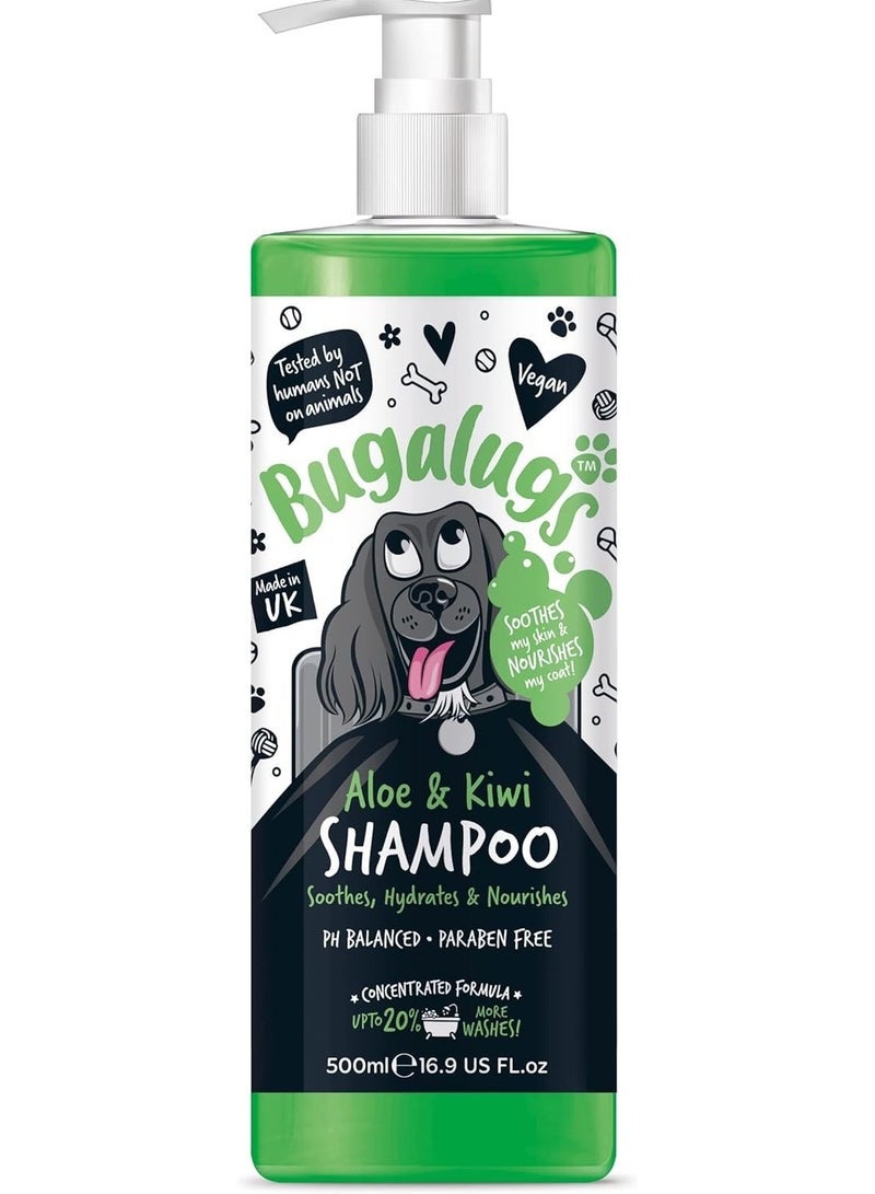Bugalugs Aloe & Kiwi Soothing Dog Shampoo 500ml (16.9 Fl Oz)