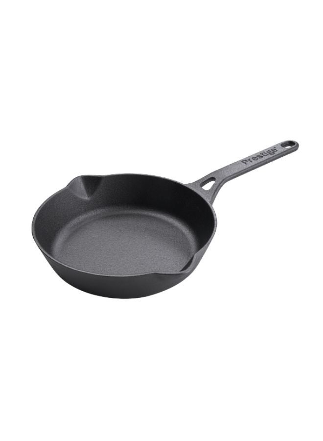 Prestige Cast Iron Fry Pan 22 cm | Cast Iron Skillet | Induction Frying Pan | Iron Fry Pan | Pre-Seasoned Cast Iron Cookware PR48902
