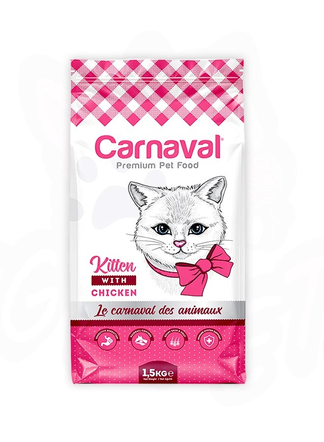 CARNAVAL Premium Kitten With Chicken Cat Food - 1.5 KG - Image 1