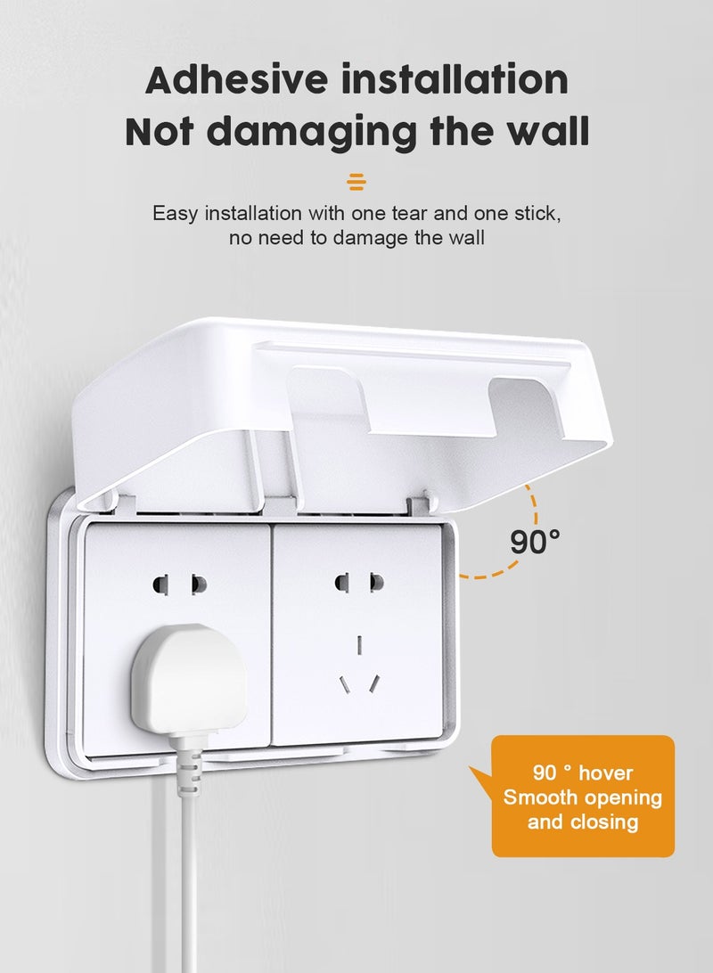 هومار كيت صندوق غطاء المقبس، واقي منفذ كهربائي آمن للأطفال، واقي مقاوم للماء لمفتاح الإضاءة لأمن منزل الطفل، غطاء مقبس مزدوج الوضع من 86 نوعًا (أبيض) - Image 2
