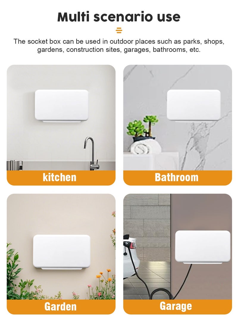 هومار كيت صندوق غطاء المقبس، واقي منفذ كهربائي آمن للأطفال، واقي مقاوم للماء لمفتاح الإضاءة لأمن منزل الطفل، غطاء مقبس مزدوج الوضع من 86 نوعًا (أبيض) - Image 3