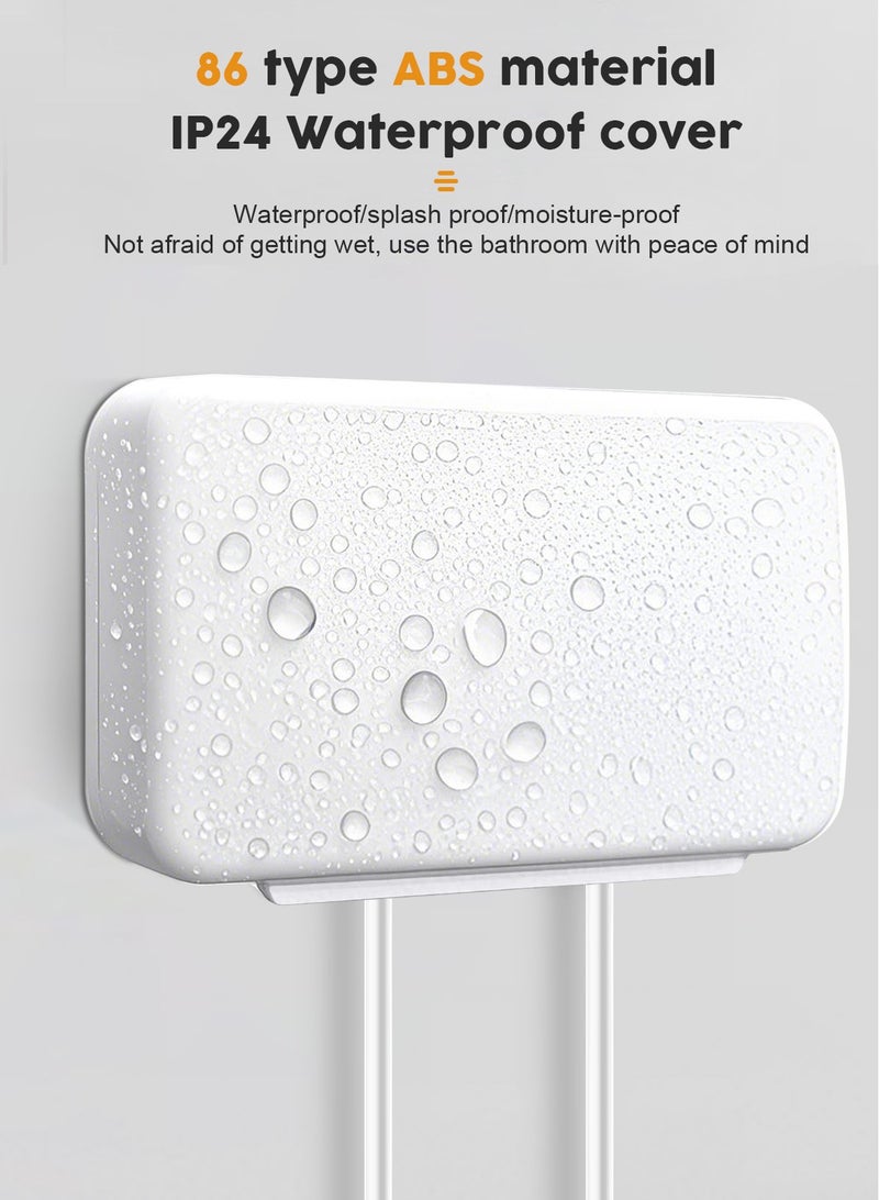 هومار كيت صندوق غطاء المقبس، واقي منفذ كهربائي آمن للأطفال، واقي مقاوم للماء لمفتاح الإضاءة لأمن منزل الطفل، غطاء مقبس مزدوج الوضع من 86 نوعًا (أبيض) - Image 5