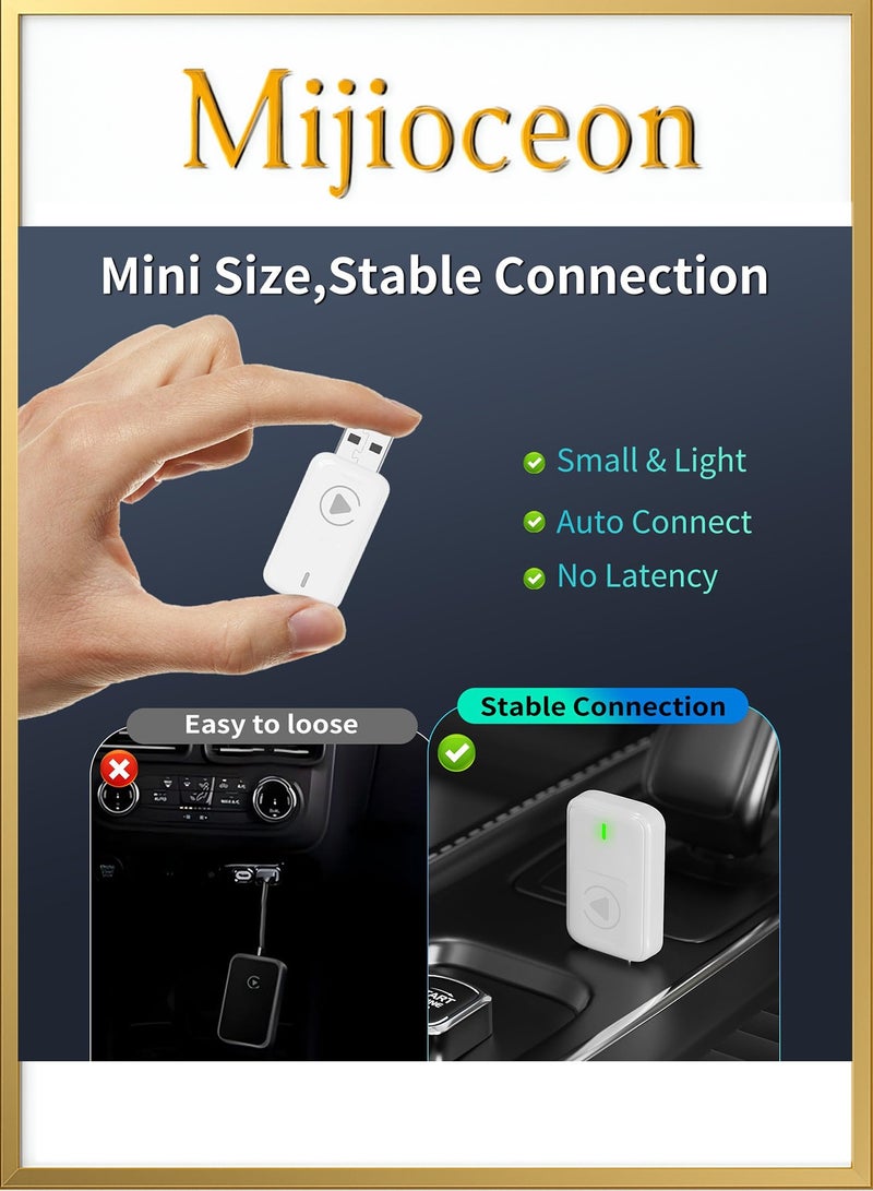 Mijioceon Wireless CarPlay Adapter, 2-in-1 Plug & Play Wireless Carplay and Android Auto Adapter, Converts Wired to Wireless Car Play, Auto Connect, No Latency for Apple iPhone iOS 10+ and Cars from 2015+ - Image 2