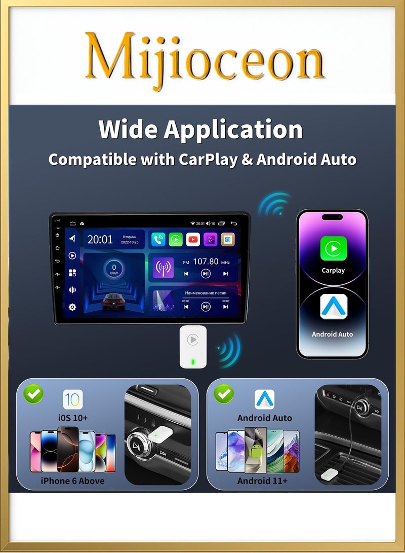 Mijioceon Wireless CarPlay Adapter, 2-in-1 Plug & Play Wireless Carplay and Android Auto Adapter, Converts Wired to Wireless Car Play, Auto Connect, No Latency for Apple iPhone iOS 10+ and Cars from 2015+ - Image 5