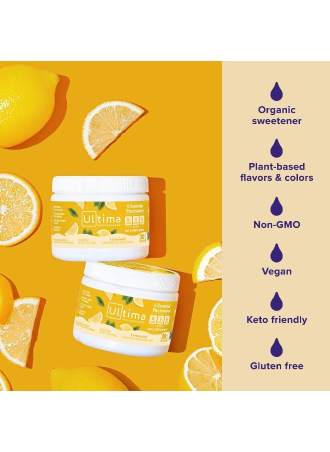 Ultima Replenisher - Hydration Electrolyte Powder- 30 Servings- Keto And Sugar Free- Feel Replenished, Revitalized- Naturally Sweetened- Non- GMO And Vegan Electrolyte Drink Mix- Lemonade - Image 1