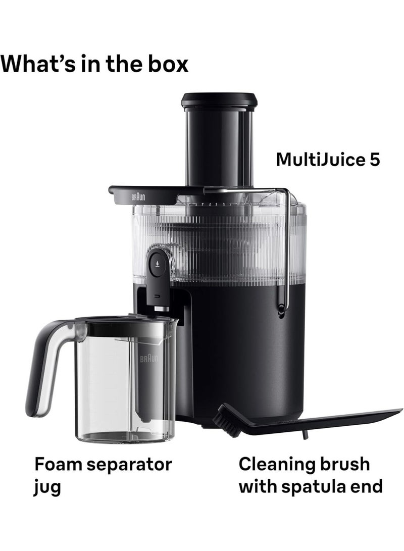 Braun MultiJuice 5 SJ5000 Centrifuge Juicer with ColdXtract Technology, 800W, Black 1.5 L 800 W SJ5000 BLACK - Image 2