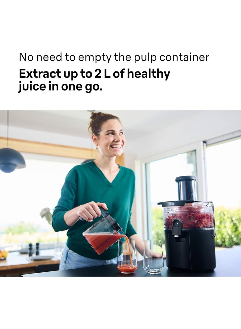 Braun MultiJuice 5 SJ5000 Centrifuge Juicer with ColdXtract Technology, 800W, Black 1.5 L 800 W SJ5000 BLACK - Image 4