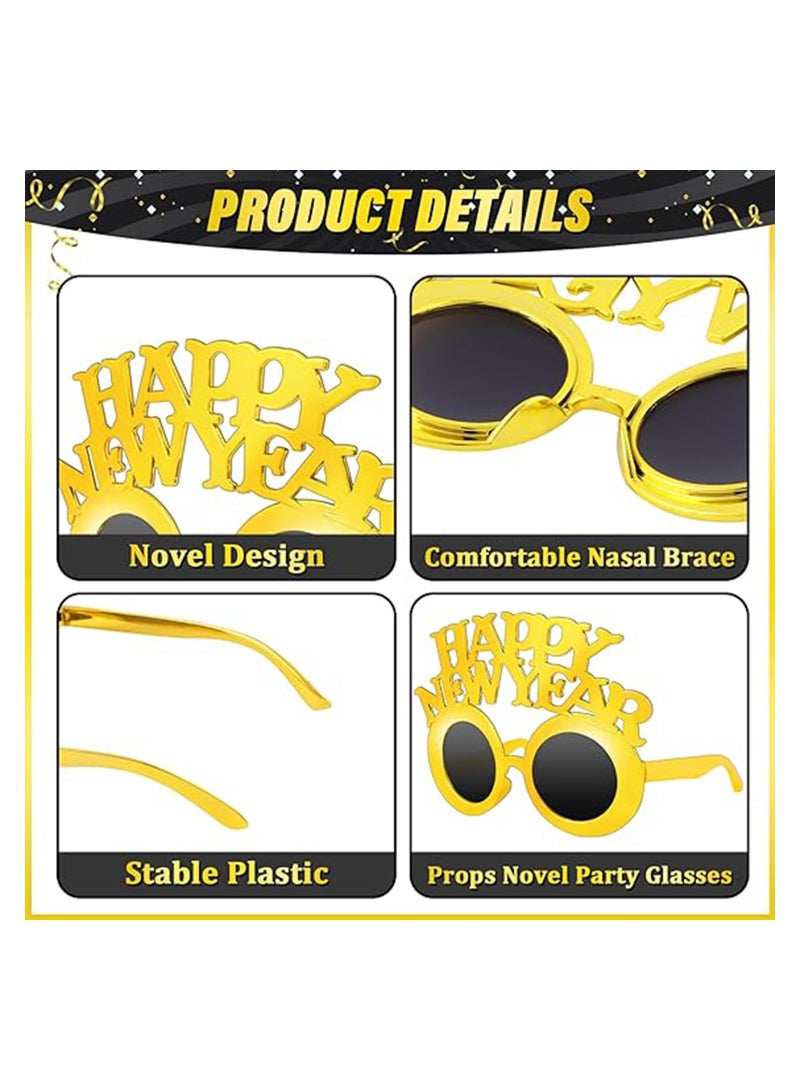 SYOSI 12 قطعة نظارات رأس السنة الجديدة نظارات أنيقة لليلة رأس السنة props صور كشك للنظارات لحفلة عيد الميلاد احتفال - Image 5