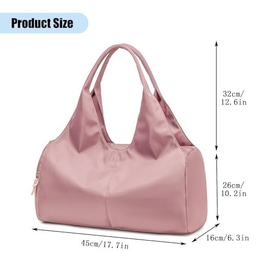 Forestfish Yoga Gym Bag For Women With Shoes Compartment & Wet Dry Storage Pockets Lightweight Duffel Bag, Pink - Image 2