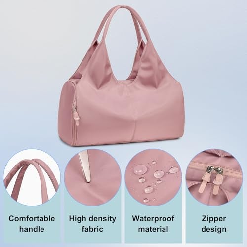 Forestfish Yoga Gym Bag For Women With Shoes Compartment & Wet Dry Storage Pockets Lightweight Duffel Bag, Pink - Image 4