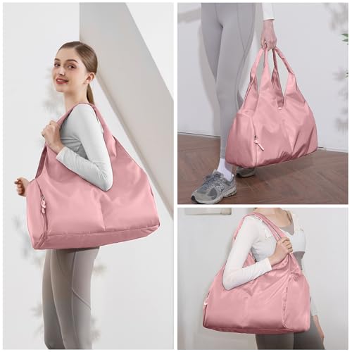 Forestfish Yoga Gym Bag For Women With Shoes Compartment & Wet Dry Storage Pockets Lightweight Duffel Bag, Pink - Image 3