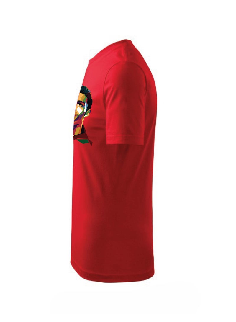 PRINTSHOP4ME Portugal Soccer Printed Round neck cotton Tshirt for Sports fan unisex Adults and Kids Red - Image 3