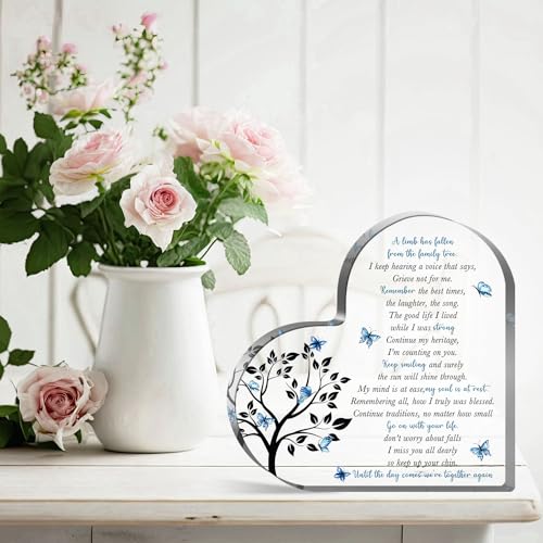 Xendelow Condolence Gifts, Sympathy Gifts, Remembrance Gift, Memorial Heart Shaped Acrylic Decor Sign, Grieving Gift with Sympathy, Memorial Bereavement Sympathy Gifts for Loss of Loved One - Image 3