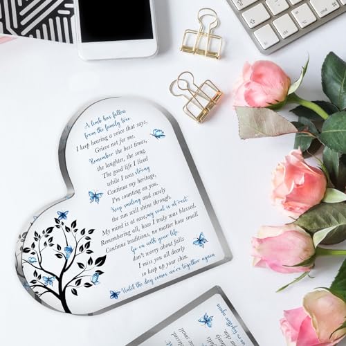 Xendelow Condolence Gifts, Sympathy Gifts, Remembrance Gift, Memorial Heart Shaped Acrylic Decor Sign, Grieving Gift with Sympathy, Memorial Bereavement Sympathy Gifts for Loss of Loved One - Image 4