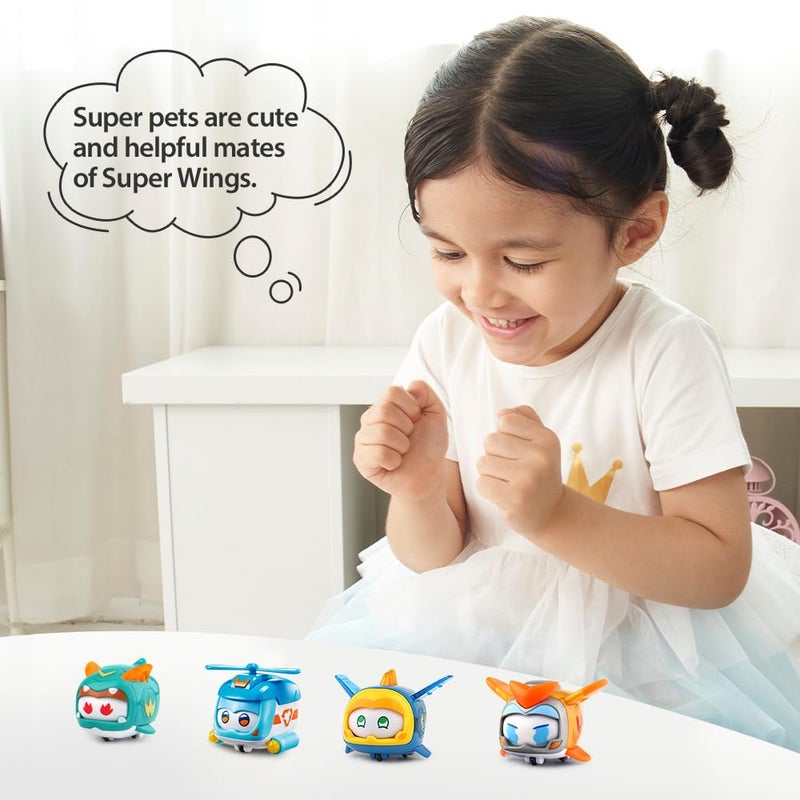 Super Wings Glow & Face-Changing Transformer Toys - Jerome Golden Boy Shine Tino Pet, Stacking Toys for Toddlers & Kids 3-7 Years - Image 2