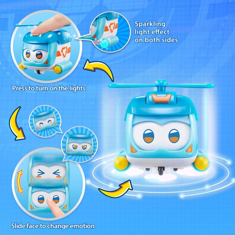 Super Wings Glow & Face-Changing Transformer Toys - Jerome Golden Boy Shine Tino Pet, Stacking Toys for Toddlers & Kids 3-7 Years - Image 3