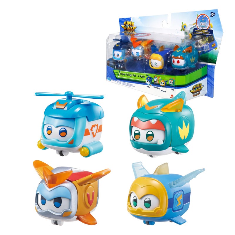 Super Wings Glow & Face-Changing Transformer Toys - Jerome Golden Boy Shine Tino Pet, Stacking Toys for Toddlers & Kids 3-7 Years - Image 1