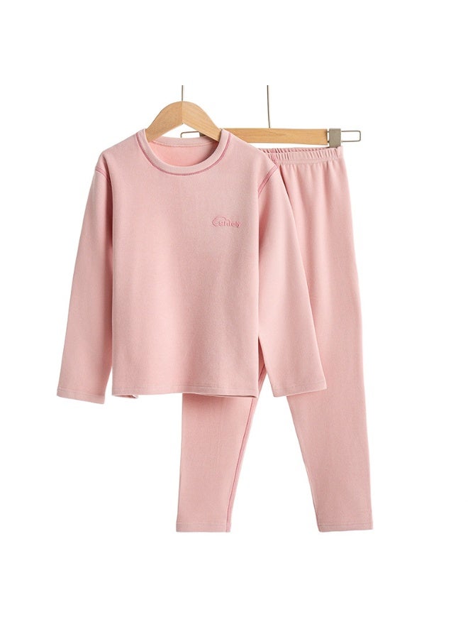 NIBEMINENT بدلة ملابس داخلية حرارية شتوية للبنات الصغيرات ملابس دافئة للنوم للأطفال بيجامات أطفال أولاد - Image 1