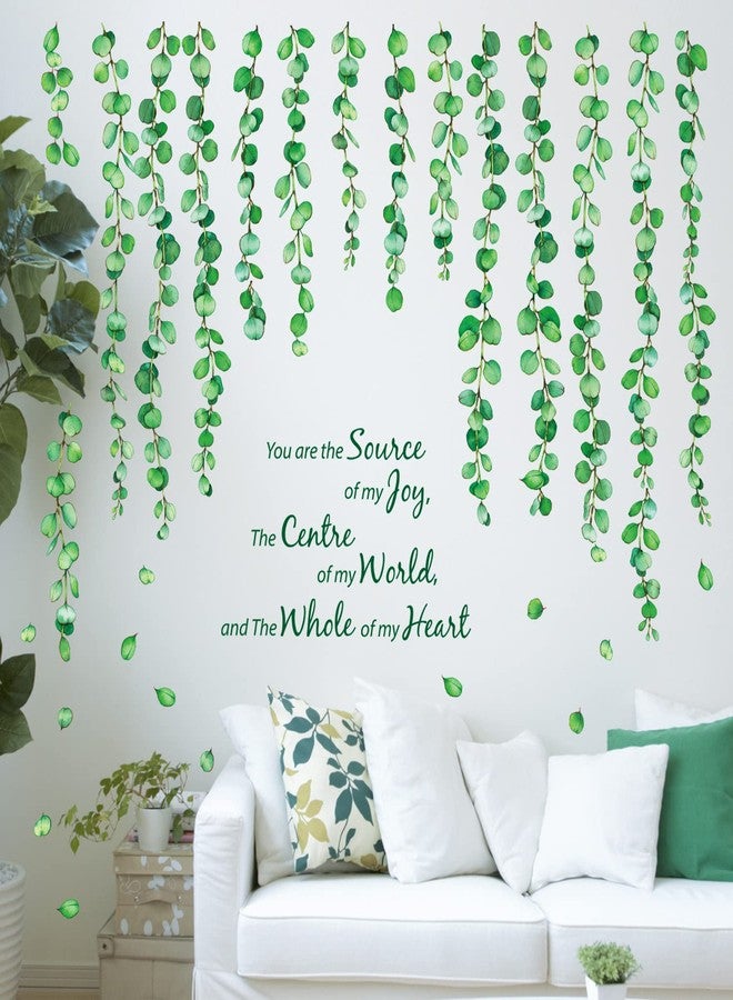 ديكو وال ملصقات حائط من DECOWALL DS9-8052 على شكل شجيرات الكينا الخضراء للأطفال قابلة للإزالة وقابلة للتقشير واللصق لغرفة الأطفال وغرفة النوم وغرفة المعيشة واللوحات الجدارية الفنية والديكورات والنباتات والمنزل والطفل - Image 1