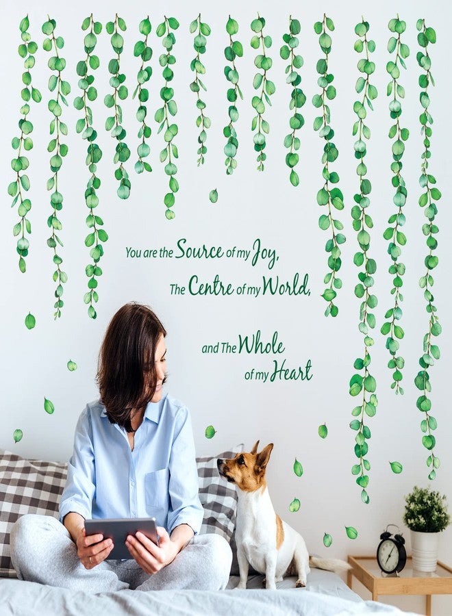 ديكو وال ملصقات حائط من DECOWALL DS9-8052 على شكل شجيرات الكينا الخضراء للأطفال قابلة للإزالة وقابلة للتقشير واللصق لغرفة الأطفال وغرفة النوم وغرفة المعيشة واللوحات الجدارية الفنية والديكورات والنباتات والمنزل والطفل - Image 2