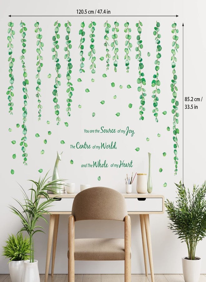 ديكو وال ملصقات حائط من DECOWALL DS9-8052 على شكل شجيرات الكينا الخضراء للأطفال قابلة للإزالة وقابلة للتقشير واللصق لغرفة الأطفال وغرفة النوم وغرفة المعيشة واللوحات الجدارية الفنية والديكورات والنباتات والمنزل والطفل - Image 5