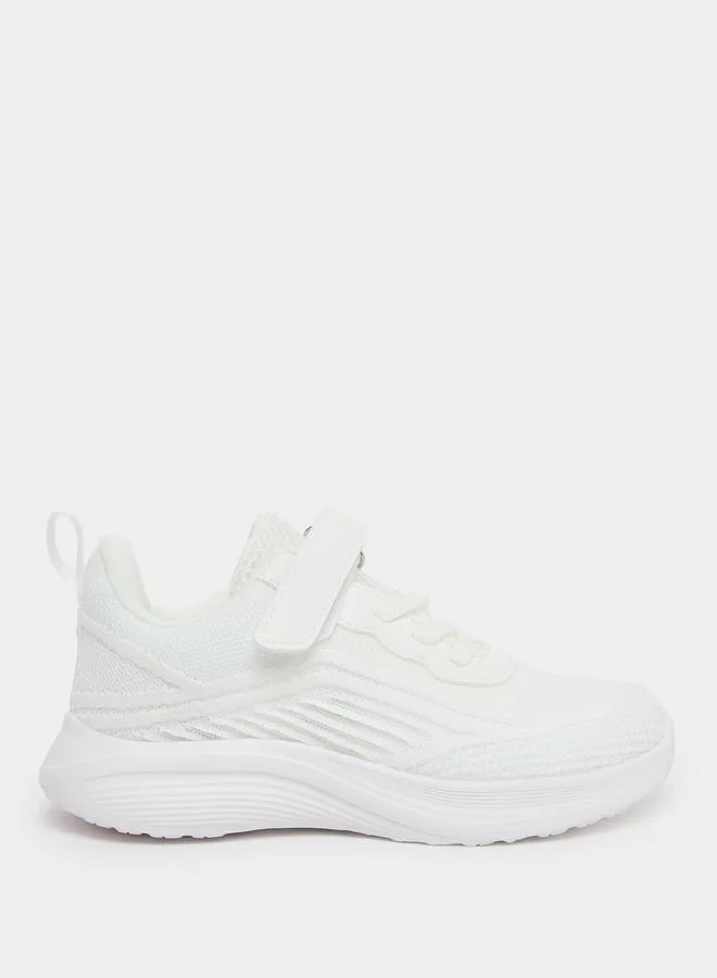 ستايلي Styli Textured Knit Hook and Loop Sneakers