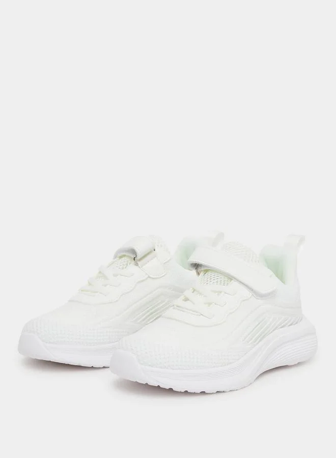 ستايلي Styli Textured Knit Hook and Loop Sneakers