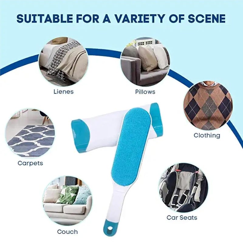 AUREUS Pet Hair Remover Brush - Sided Lint Brush with Self - Cleaning Base Lint Brush - Fur & Lint Removal for Clothes Furniture Car Seat Couch Remover Magic Clean Clothing (Multicoloured) - Image 4