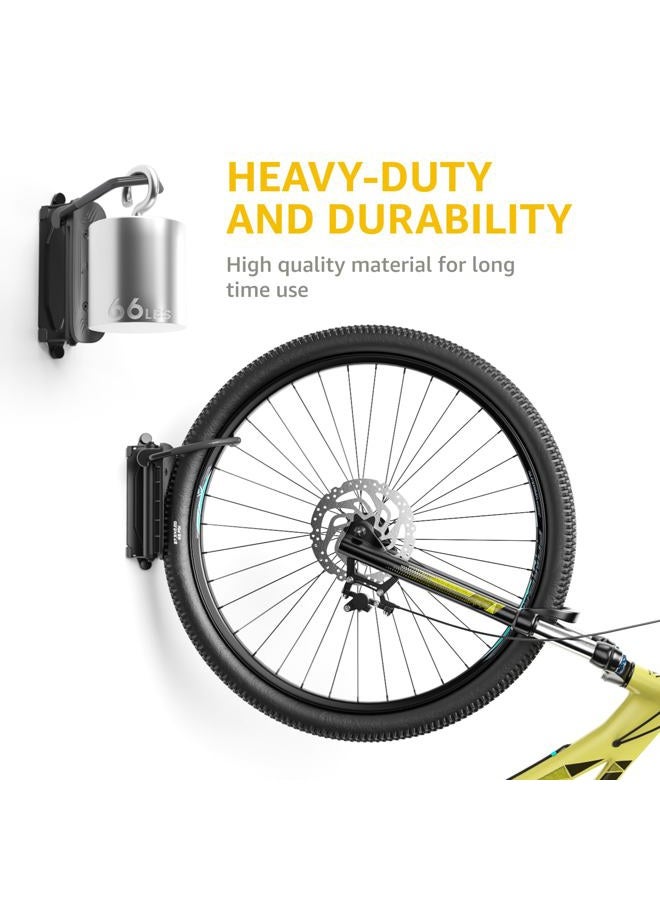 Montek Swivel Bike Wall Mount – 2 Pack Garage Bike Hanger & Space-Saving Vertical Bike Rack for Garage & Apartment, Sturdy Bike Storage Hook Holds 66 lbs, Easy Installation & Scratch-Proof Design - Image 3