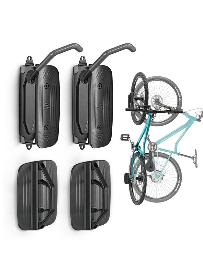 Montek Swivel Bike Wall Mount – 2 Pack Garage Bike Hanger & Space-Saving Vertical Bike Rack for Garage & Apartment, Sturdy Bike Storage Hook Holds 66 lbs, Easy Installation & Scratch-Proof Design - Image 1