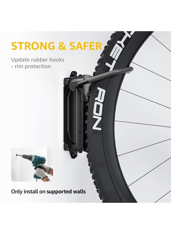 Montek Swivel Bike Wall Mount – 2 Pack Garage Bike Hanger & Space-Saving Vertical Bike Rack for Garage & Apartment, Sturdy Bike Storage Hook Holds 66 lbs, Easy Installation & Scratch-Proof Design - Image 5