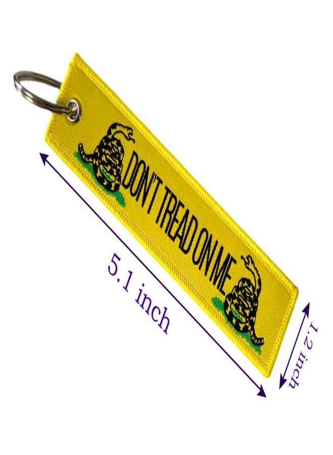 JAVD Dont Tread On Me Gadsden Flag Keychain Tag with Key Ring - Keys, Cars, Motorcycles, Backpacks, Luggage and Gifts - EDC (3 Pack) - Image 2