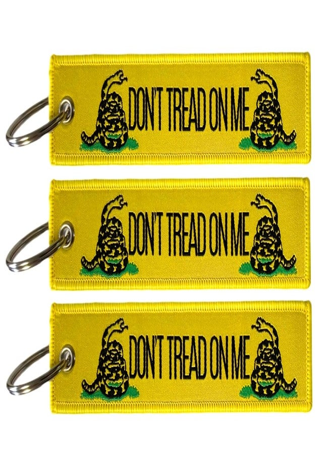 JAVD Dont Tread On Me Gadsden Flag Keychain Tag with Key Ring - Keys, Cars, Motorcycles, Backpacks, Luggage and Gifts - EDC (3 Pack) - Image 1