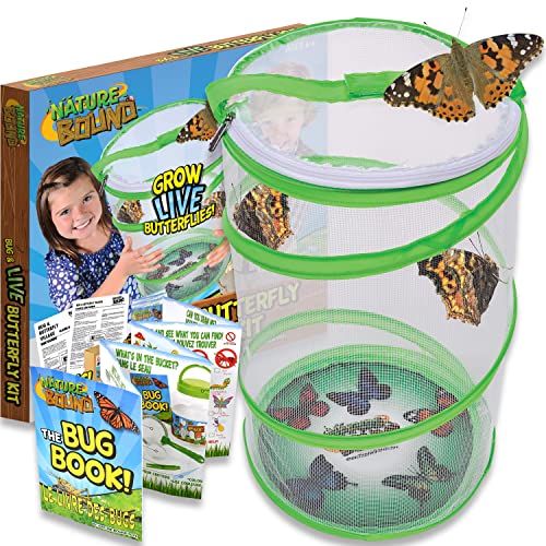 Nature Bound Butterfly Growing Kit - Live Caterpillar to Butterfly Project for Kids - Includes Voucher for Caterpillars, Green Pop-Up Enclosure, and STEM Learning Guide - Image 1